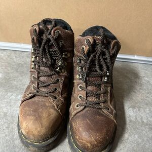 Dr. Martens Dark Brown Leather Industrial Steel Toe Work Boots UK 5 US 7.5
